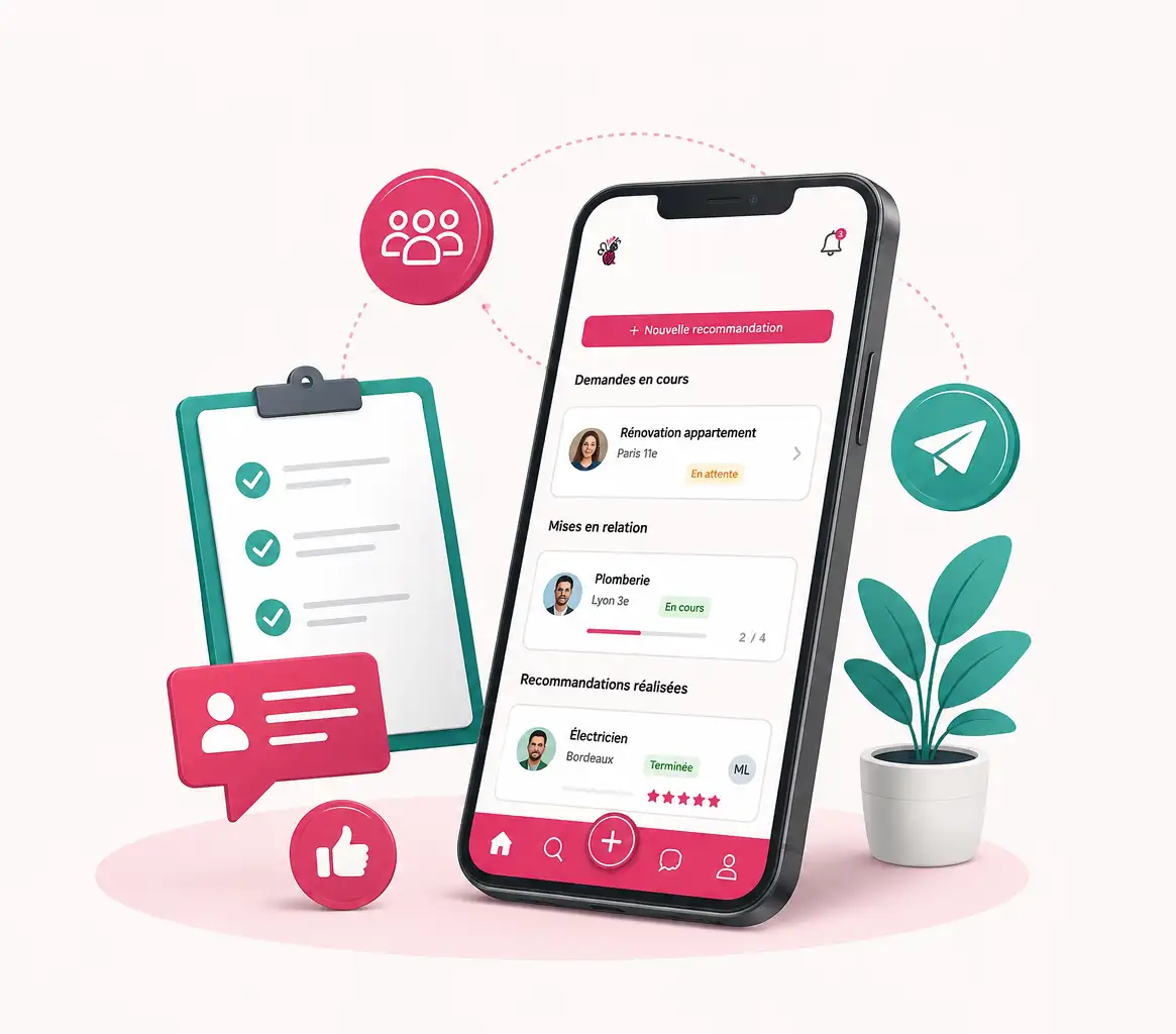 Aperçu de l'espace Beezy'Up : projets, opportunités et suivi des mises en relation